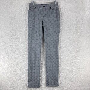 Chico's Gray Polka Dot Denim Skinny Jeans Womens‎ Mid-Rise Casual Size XS